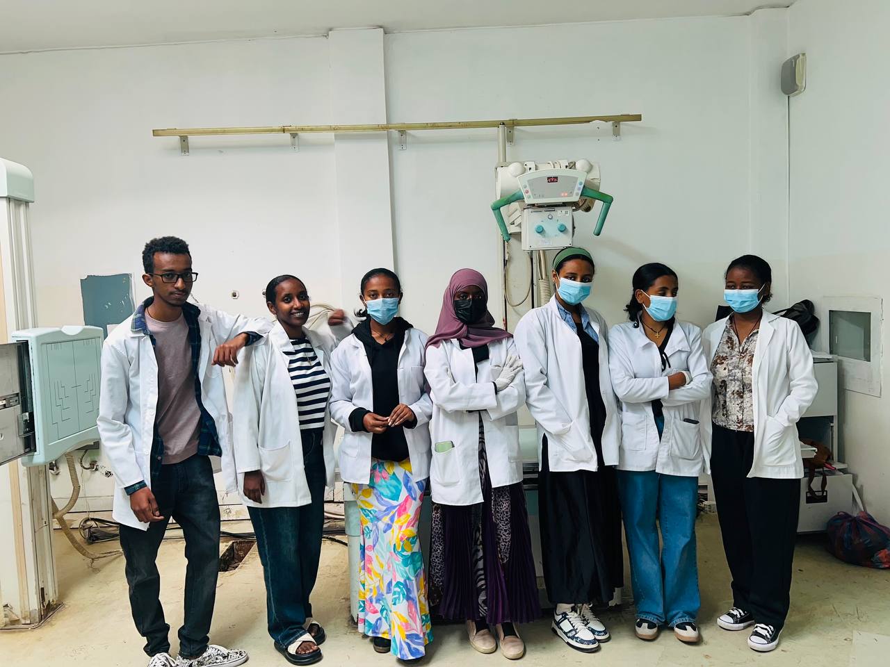 Technologist operating an X-ray machine